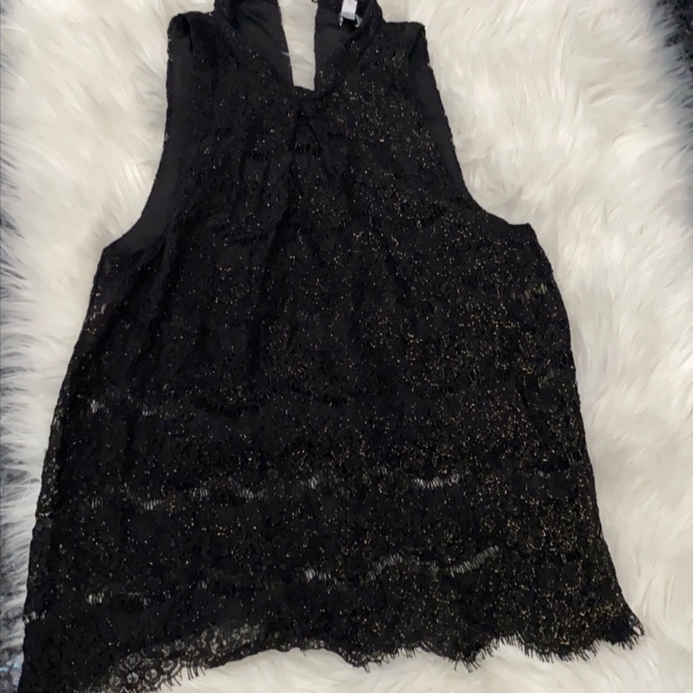 Love first woman junior size m metallic lace top - Picture 3 of 4